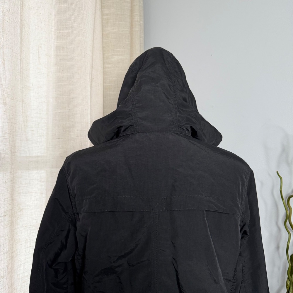 Eddie Bauer Adventurer Hiking‎ Hooded Parka Jacket Black Lightweight Medium - Picture 8 of 12